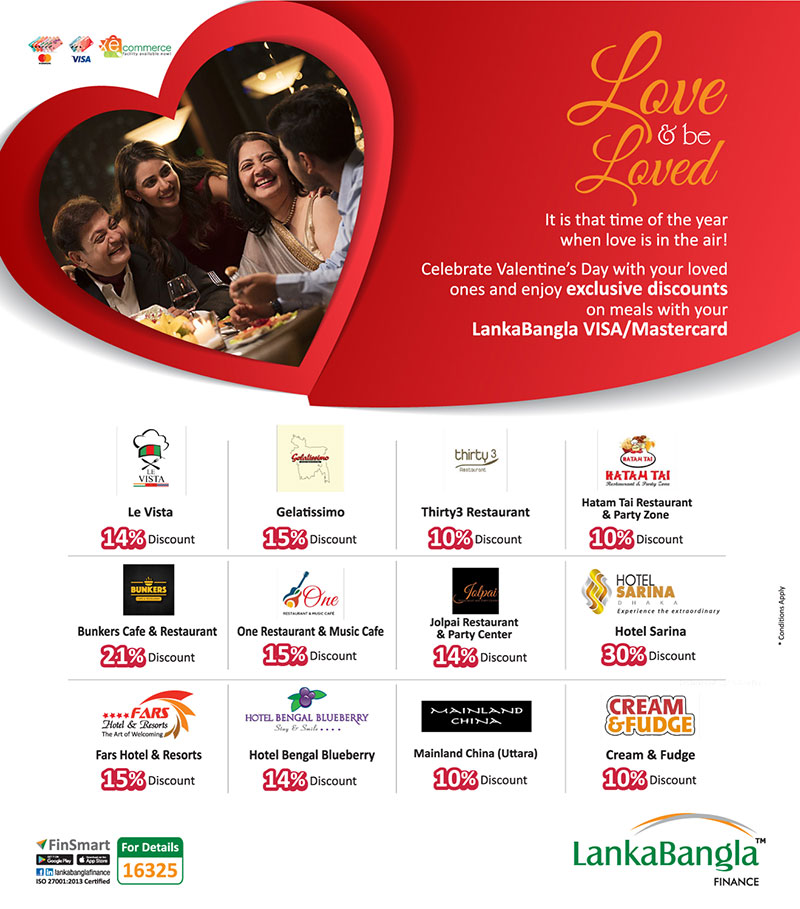 Enjoy exclusive discounts on meals during this Valentine’s day