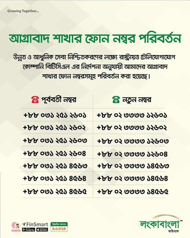 Agrabad Corporate Phone Number Change