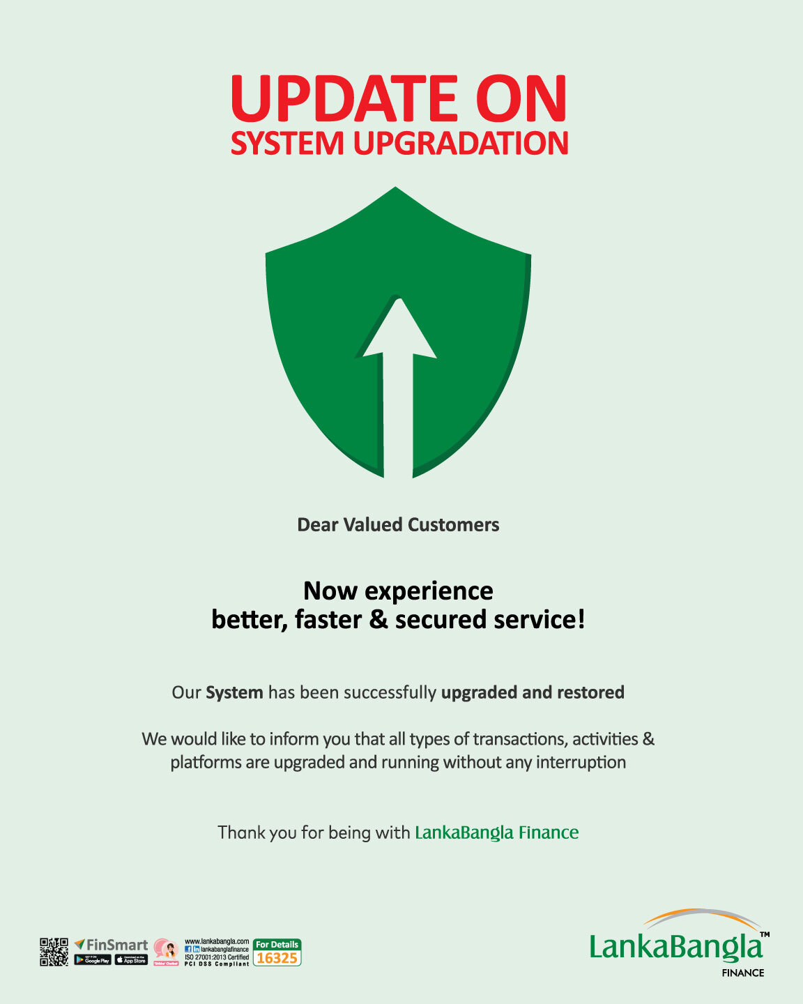 Server Up Notice English